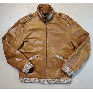 Federico Curradi Brown Leather Jacket | Made in Italy | L